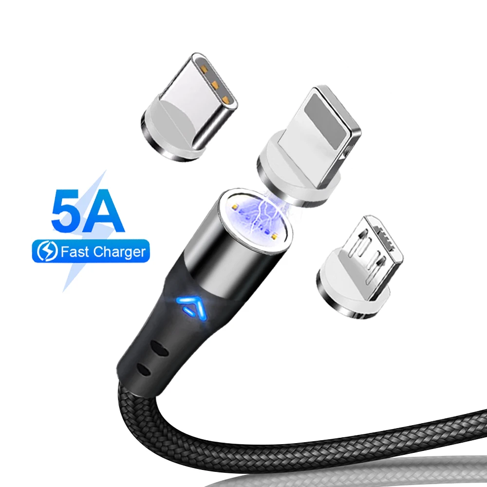 5A Магнитный зарядный Micro Usb Тип C кабель быстрой зарядки Магнит Micro usb-кабель для передачи данных из проволочные заряжающие провода мобильный ...