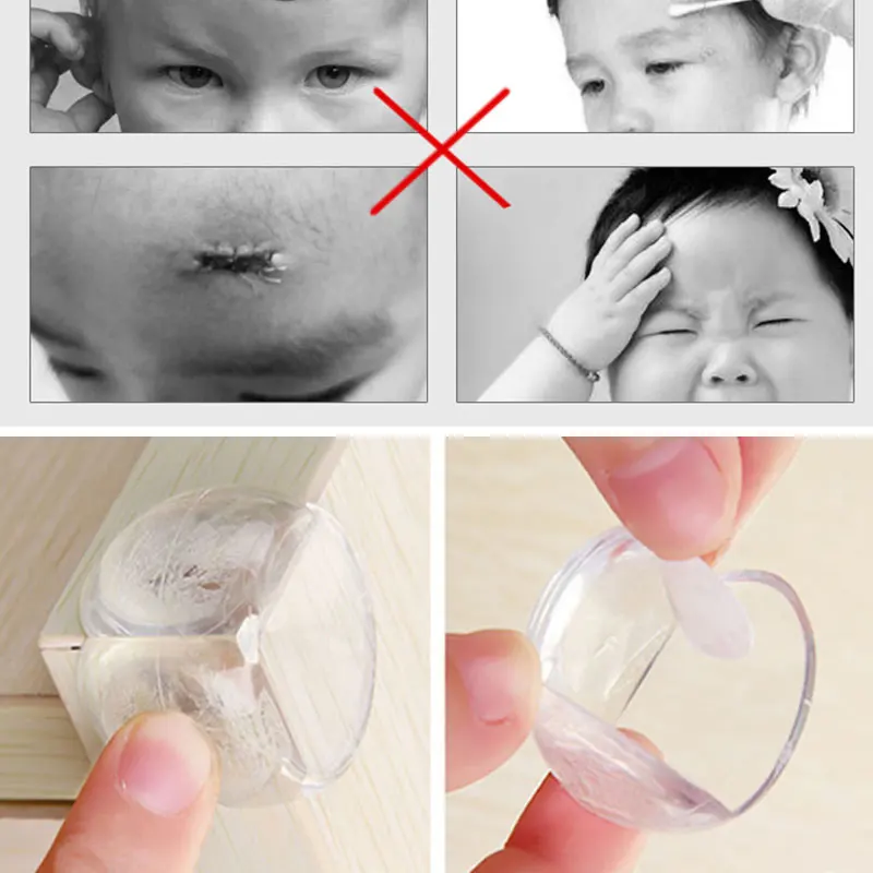 8Pcs/Lot Child Protection Silicone Transparent Table Corner Crash Pad Cute Pattern Design Corner Protector Baby Child Safety