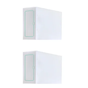 

12PCS Thicken Shoes Box Transparent Stackable Shoes Storage Box Plastic Shoe Container - Size S (White)