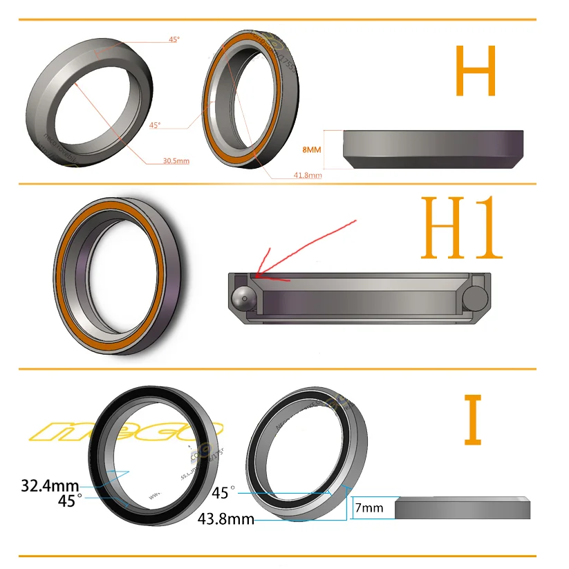 Neco дорожный велосипед подшипник гарнитура для горного велосипеда подшипник; р-р 38, 39-41 41,8 43,8 44 46,8 46,9, 47(Европа) 48,9 49 50,8 51 51,8 52 мм для гигантский