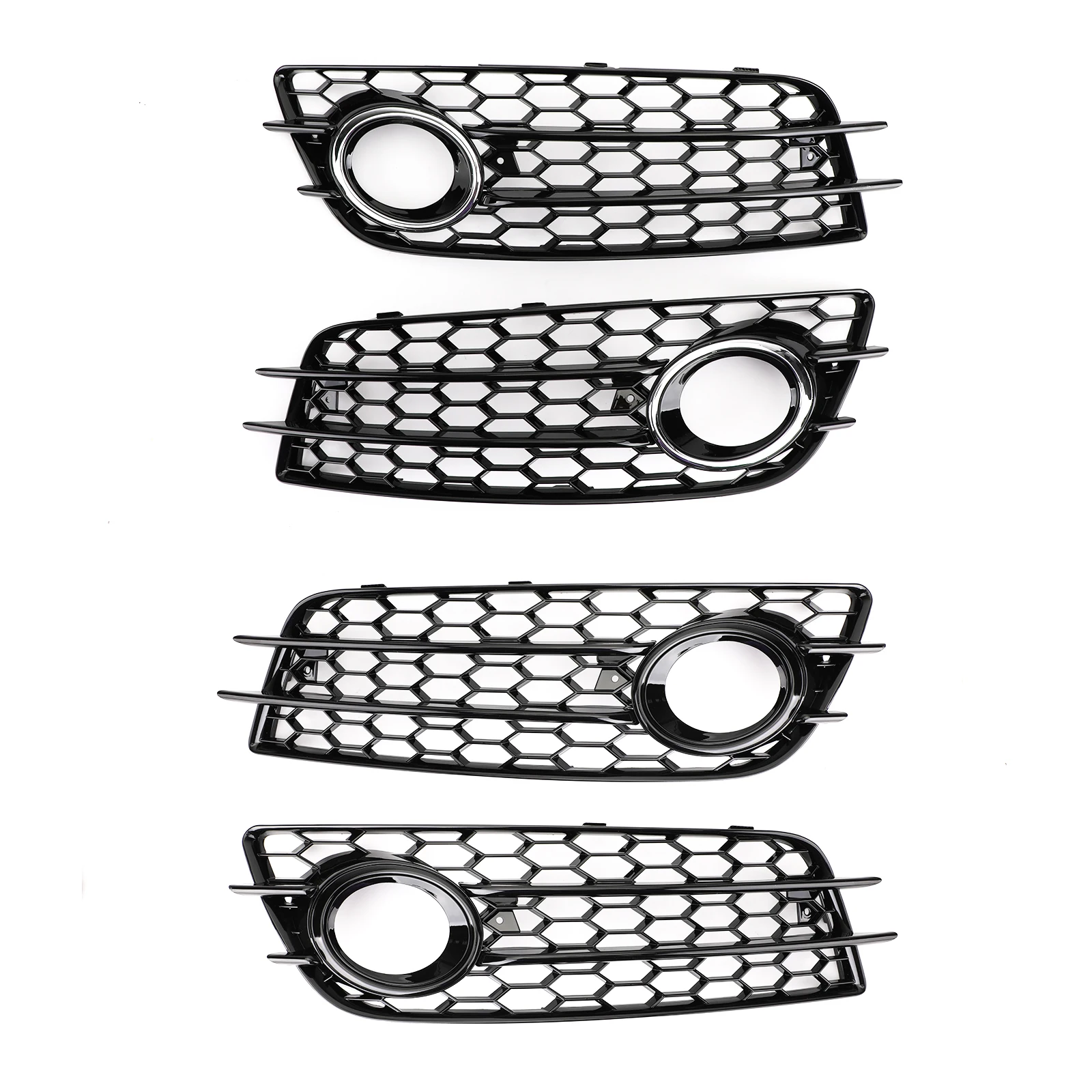 Aryourshop Honeycomb Style Fog Light Grill Bumper For Audi A4 S-LINE S4 2008-2012