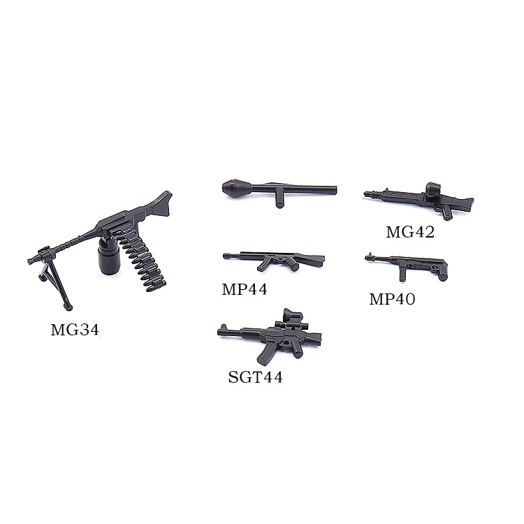 ww2 Moc modern military brickmania weapon gun building block world war part mg34 mp44 mg42 sgt44 mp40 bricks toys