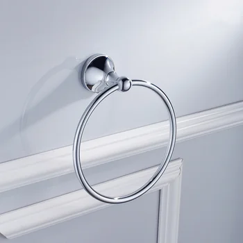 

1PCS Towel Ring Brushed Hanging Wall Mounted Round Household Towel Holder Hanger for Toilet Bathroom