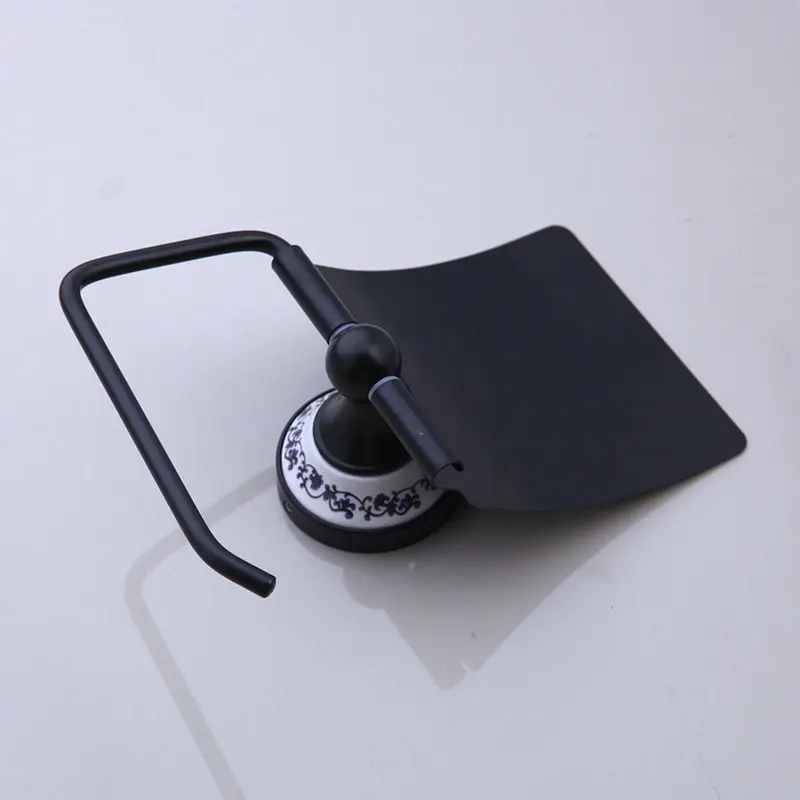 JIENI Bathroom Oil Rubbed Black Bronze ORB Swivel Wall Mount Toilet Paper Holder Solid Brass Black Paper Holder