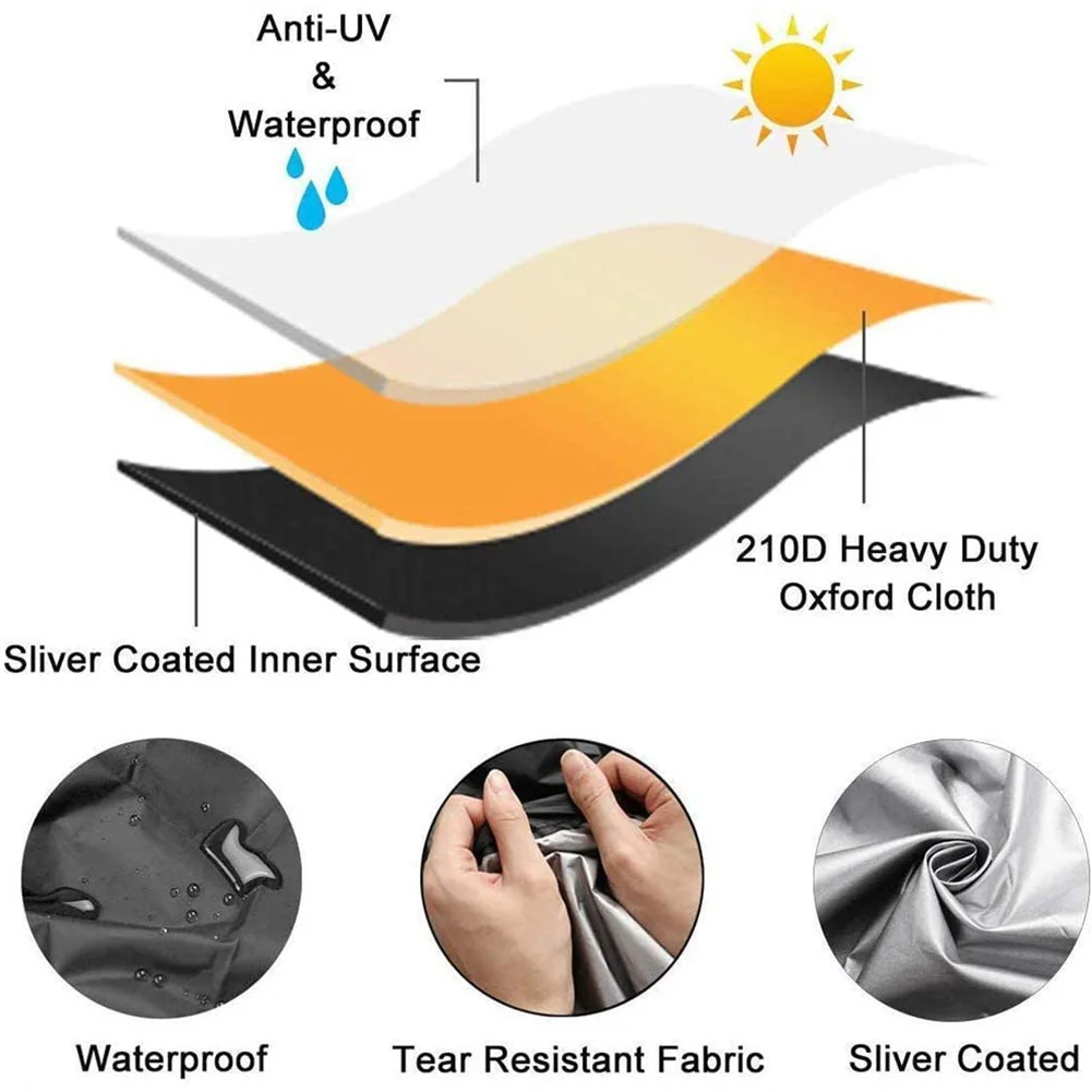 Patio Heater Cover Heavy Duty Waterproof Gas Pyramid Standup Outdoor Furniture Protector All-Purpose Covers With Zipper 5