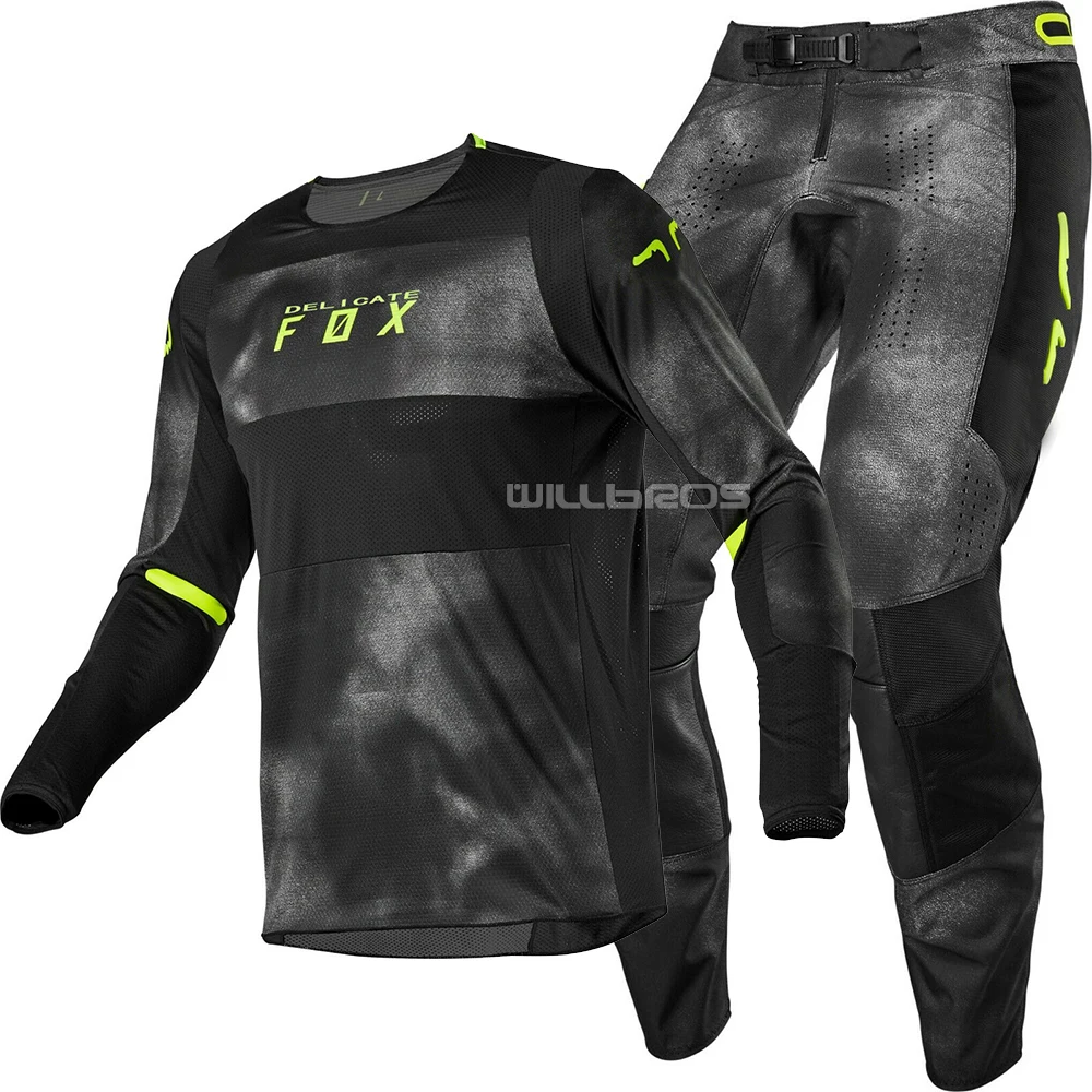 

Free shipping 2020 Delicate Fox MX ATV 360 Haiz Jersey & Pant Combo Black UTV ATV MX Motocross Dirtbike Gear Set
