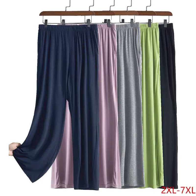 Women Spring Autumn Cotton Pajama Pants Comfortable Loose Home Wear Wide Leg Sleepwear Pant Plus Size Ladies Trousers 2XL-7XL