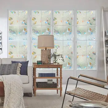 

2019 Square Circle Glass Film Static Cling Refraction Hot-Sale Privacy Protection Semilucent UV-Proof Home Decor23.62''by78.7''