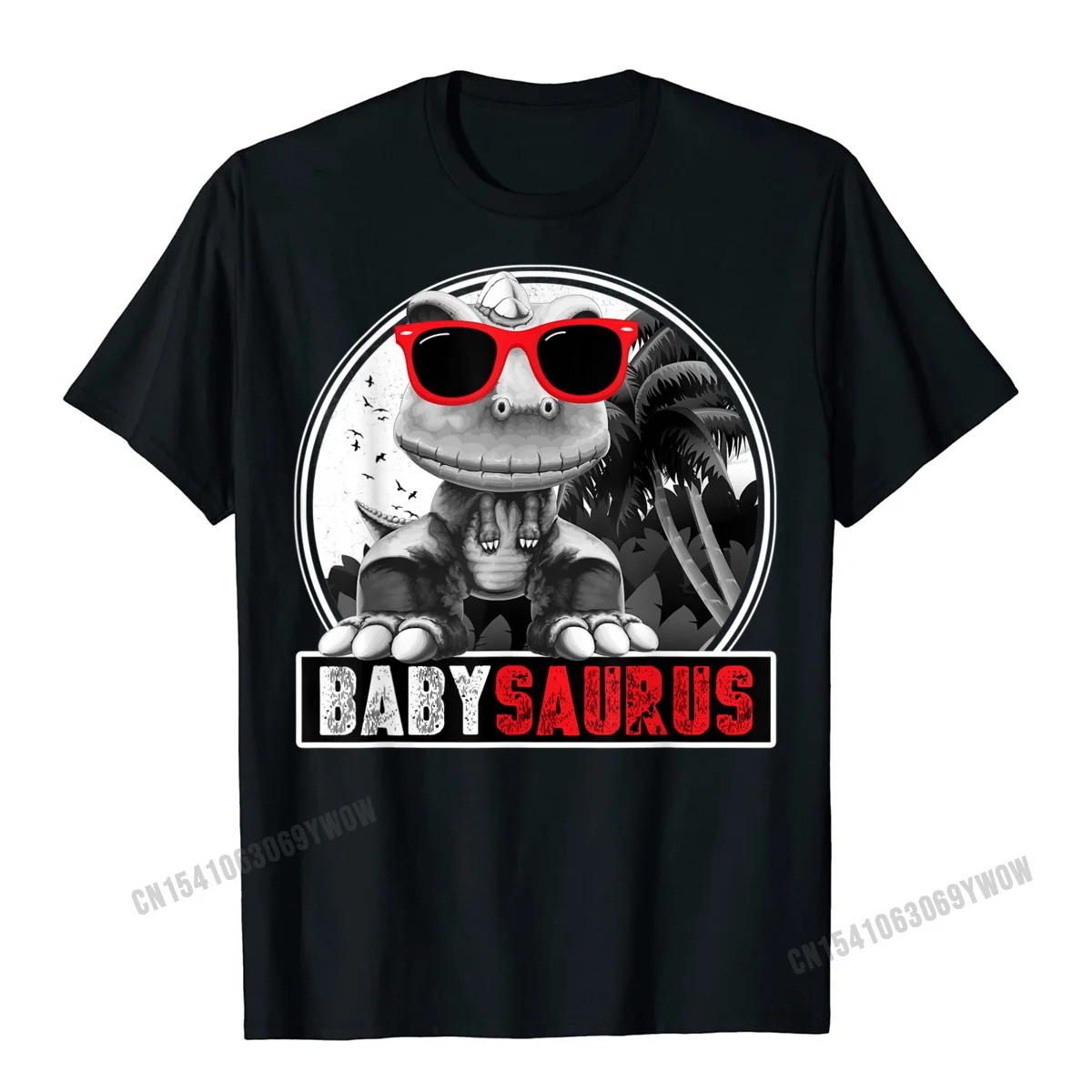 Design Short Sleeve Tops & Tees Summer Round Neck Pure Cotton Men T-Shirt Summer Design Clothing Shirt 2021 Popular Babysaurus Kid T Rex Baby Saurus Dinosaur Matching Family T-Shirt__583 black