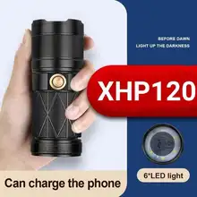 XHP120 torcia a LED torcia torcia tattica Ultra luminosa usb ricaricabile 18650 batteria integrata da caccia lampada a mano portatile