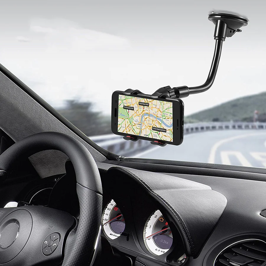 

Car Phone Holder Flexible 360 Degree Adjustable Car Mount Mobile Phone Holder For All phone 3.5-6 inch Support GPS
