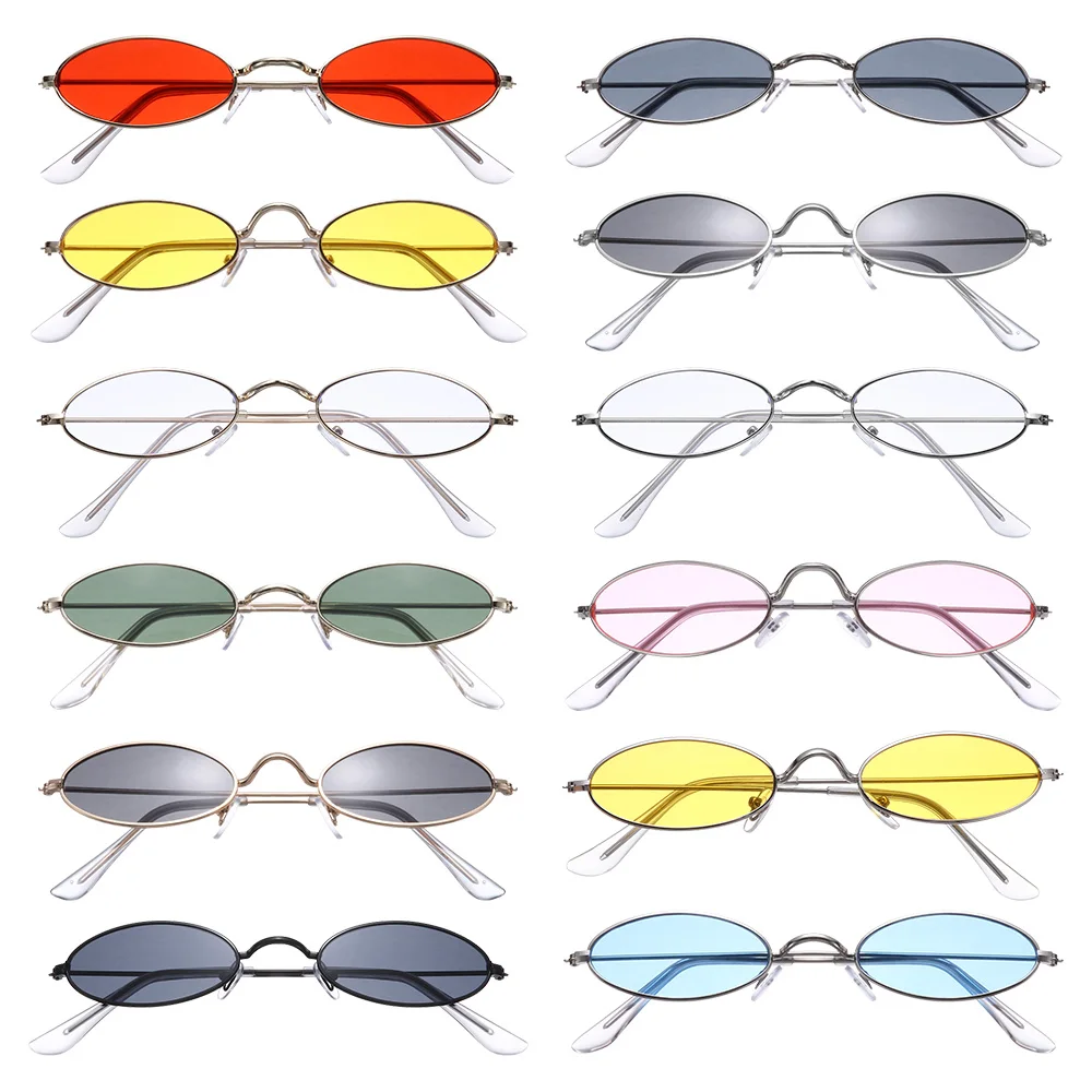 1PC Vintage Small Frame Shades Retro Oval Black Sunglasses Unisex Brand Designer Pink Sun Glasses Female Oculos De Sol_voghion.com