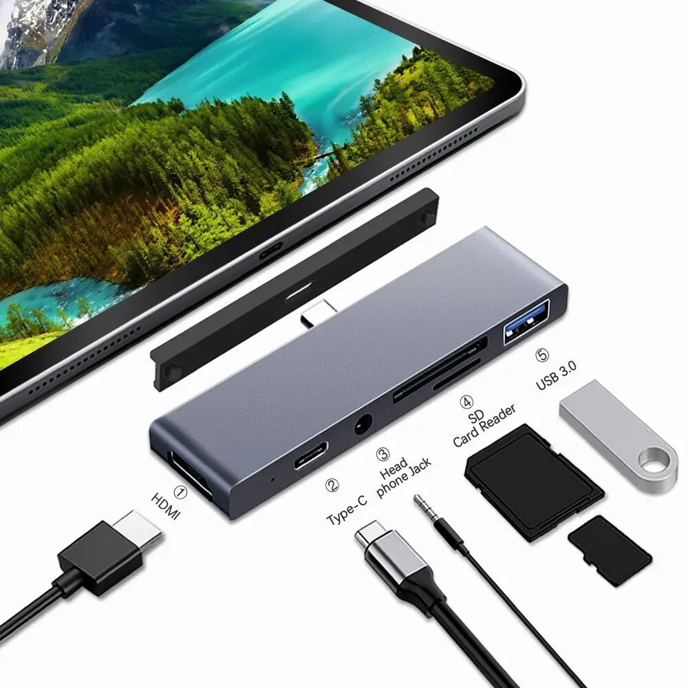 Usb type C концентратор адаптер с зарядка PD HDMI 4K концентратор 3,0 Jack 3,5 мм разъем для наушников для iPad MacBook Pro/Air USB-C