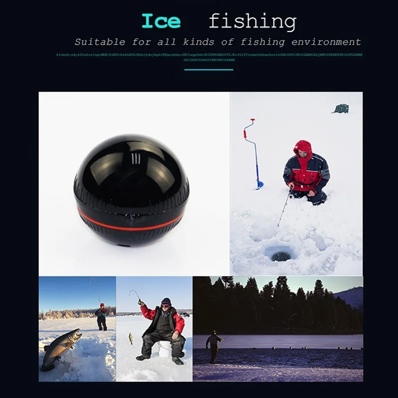 

Smart Wireless Fish Finder Portable Wireless Sonar 48M/160ft Compatible With IOS & Android For Dock Shore Boat Ice Fishing Lamp