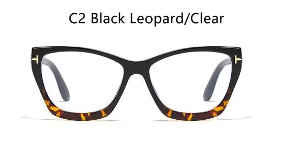 C2 BLACK LEOPARD Новинка, Модные прозрачные очки, красные оправы для очков, женские и мужские компьютерные очки TR90, анти-синий светильник, очки - Цвет оправы: C2 BLACK LEOPARD