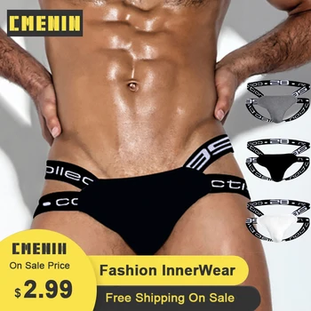 

CMENIN Fashion Gay Men Underwear Jockstrap Cotton G String Mens Underpants Cueca Male Panties Lingeries Thongs BS3501
