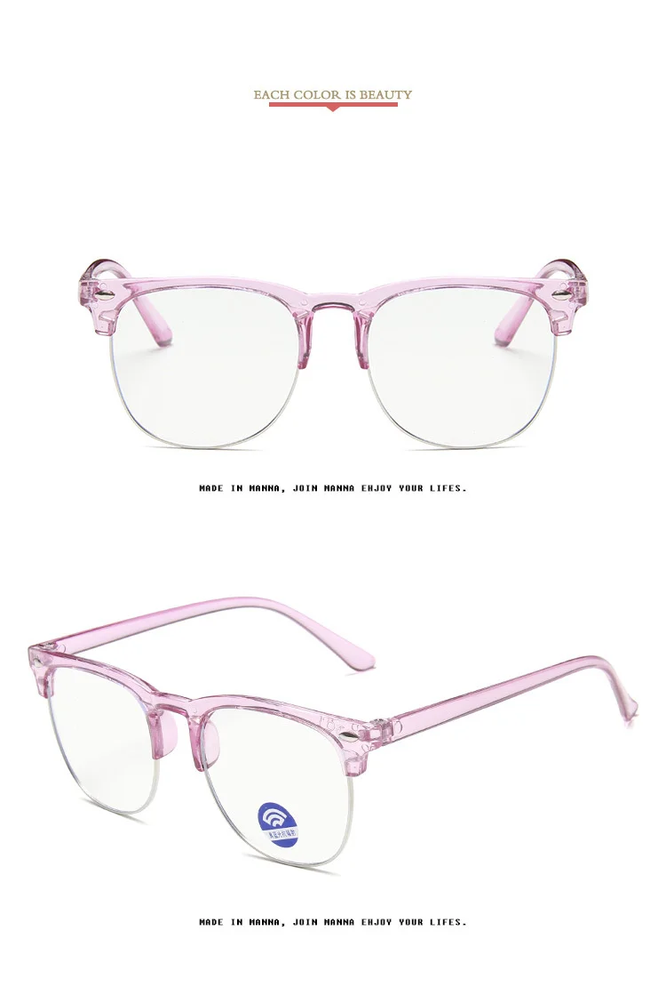 Longkeader, Круглый анти-синий светильник, детские очки, брендовые Детские Простые компьютерные очки для мальчиков и девочек, классические заклепки, анти-УФ очки - Цвет оправы: TR Purple