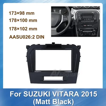 

2 Din Car Radio Fascia For SUZUKI VITARA 2015 Matt Black Fascias Dashboard Audio Fitting Adaptor Panel Frame Kits Car DVD Frame