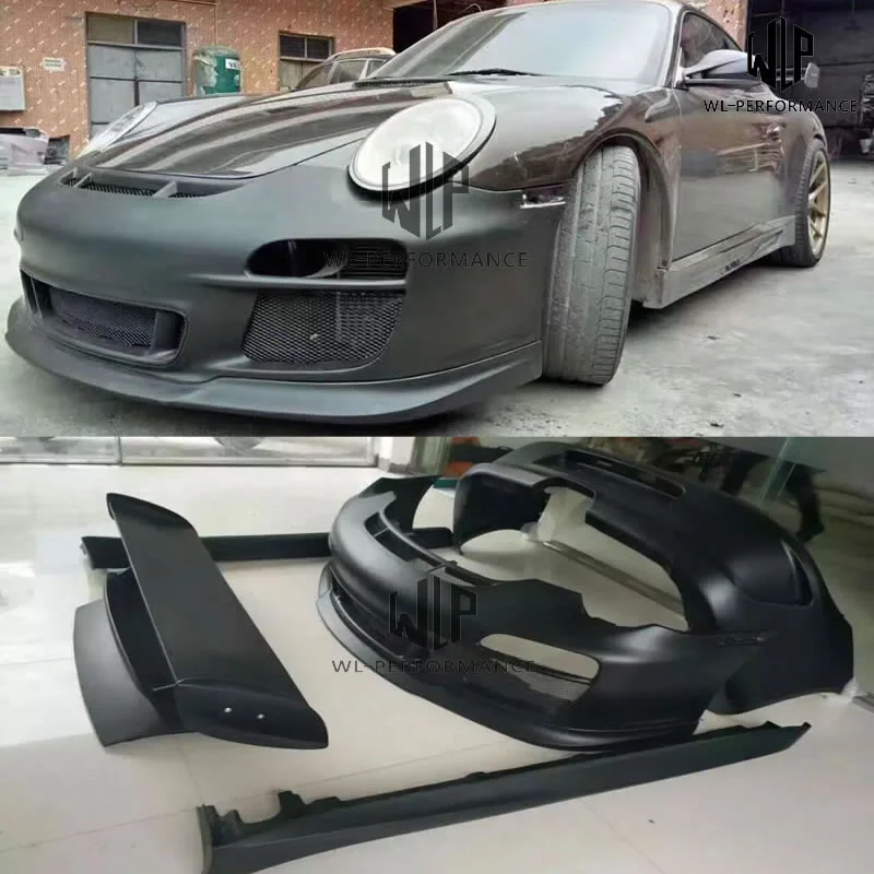 

Gt3 стиль комплект кузова автомобиля Frp неокрашенные передние задние бамперы боковые юбки задний спойлер для Porsche 911 Carrera 997 Gt3 2008-2011