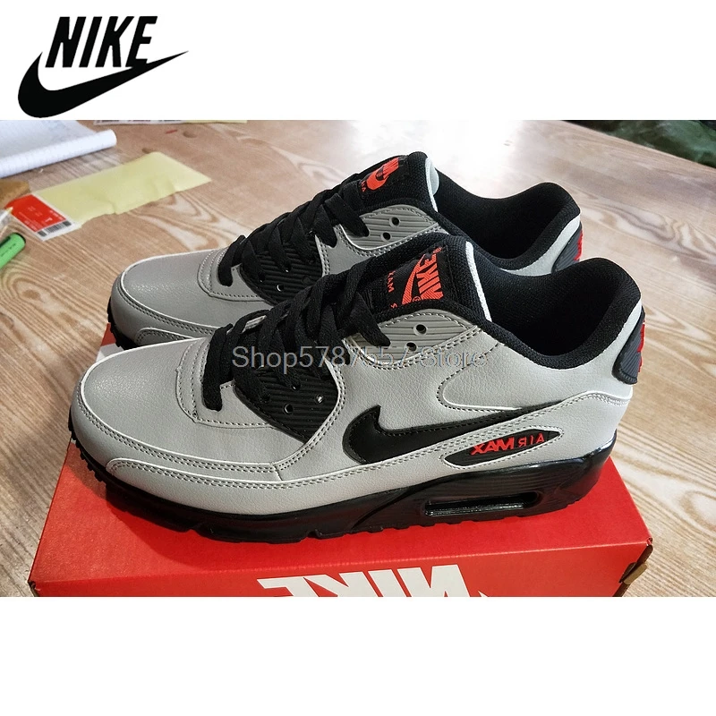 Nike Air Max 90 Essential Wolf Grey Black Black University Red Nike Air