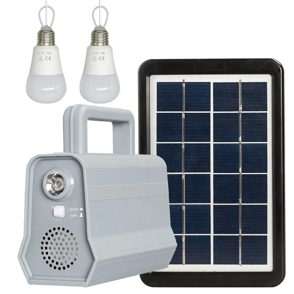 

Outdoor Solar Panel Lighting USB Camping Tent Lighting Home System + 2 LED Bulbs Outdoor Lighting Can Charge Mobile Phone Camera