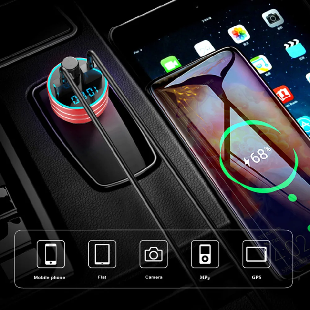 VR робот fm-передатчик модулятор Bluetooth 5,0 автомобильный аудио MP3 плеер беспроводной автомобильный комплект громкой связи QC3.0 адаптер для быстрой зарядки