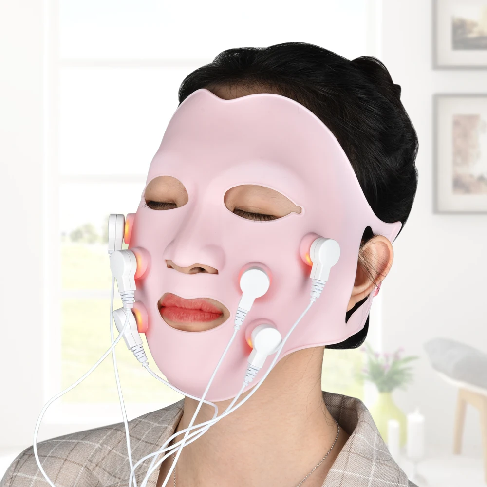 

Mask Instrument Facial Beauty Red LED Light Face Therapy Mask Vibration Phototherapy Mask Machine Light Therapy Anti Wrinkle