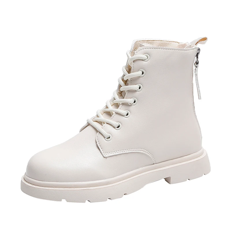 Beige Г., новые зимние женские сапоги ковбойские сапоги женская обувь кожаные зимние сапоги модные белые сапоги теплые меховые сапоги на платформе - Цвет: Beige