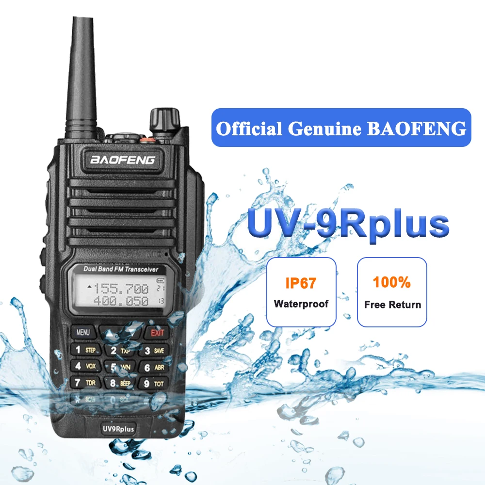 Baofeng двухстороннее радио UV-9R плюс длинный диапазон Ham VHF UHF радиостанция водонепроницаемый Baofeng рация IP67 трансивер