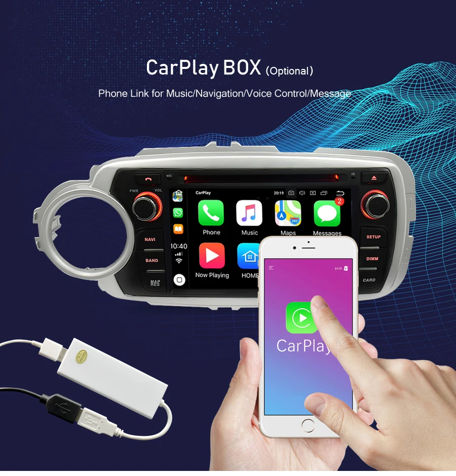 Clearance Android 9.0 Car Radio GPS Navigation Multimedia Player For Toyota Yaris 2012-2017 Auto Stereo Audio DVD WIFI Bluetooth Headunit 7