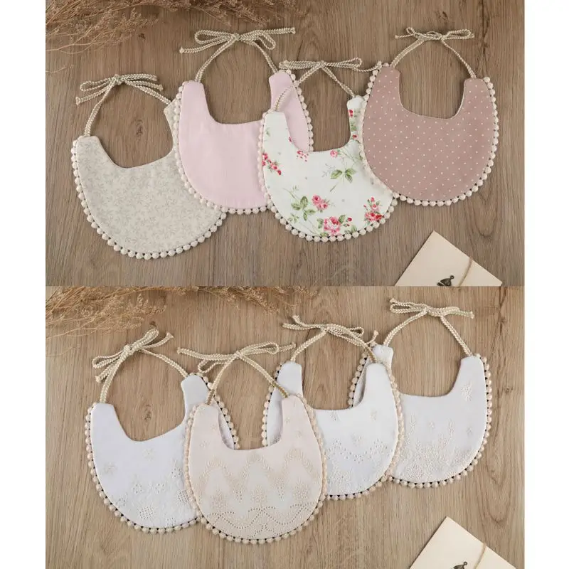 1Pcs Newborn Cotton Bibs Baby Girls Saliva Towel Toddler Feeding Burp Cloths Bandana Scarf Double-sided