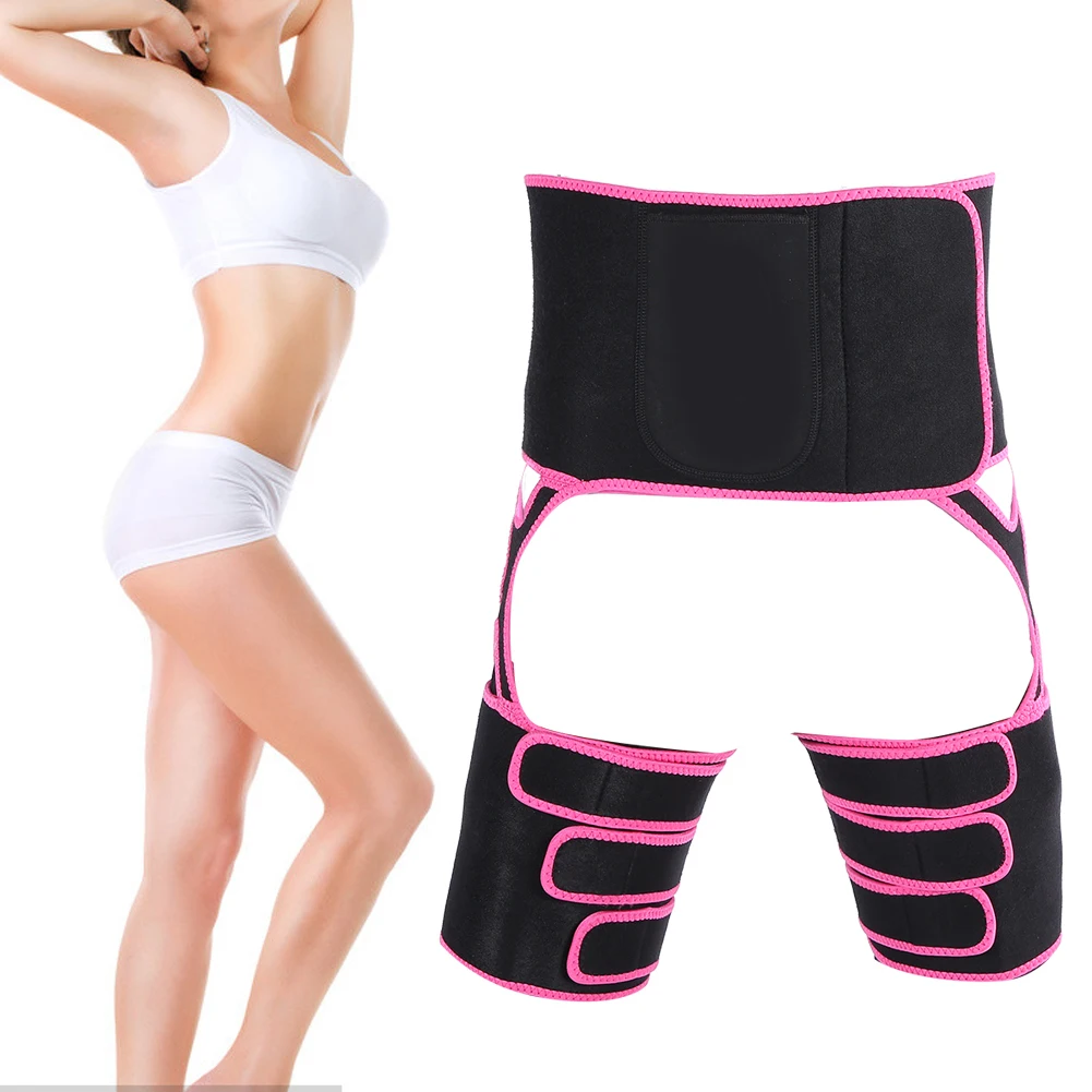 

1 set Portable Women Slimming Waist Belt 3 in 1 Fat Burning Adjustable Waist Thigh Belt Hip Lifting Body Shaper