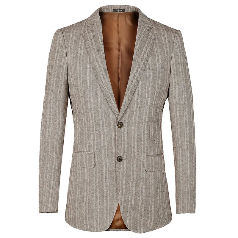 

Men's Blazer Men's Striped Slim Single Breasted Suit Jacket Spring and Autumn New Men's Business Casual Jacket