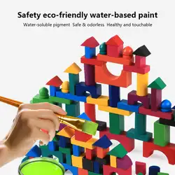 Деревянные цветные строительные блоки, 112 шт., для детей от 3 до 6 лет, раннее образование, головоломка, родитель-ребенок, игрушка, подарок для