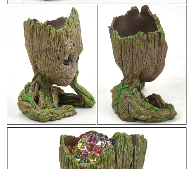 Groot action character Игрушка ручка горшок для растений детский цветочный горшок ПВХ герой модель галактика ремесла Хранитель украшение дома Дерево люди