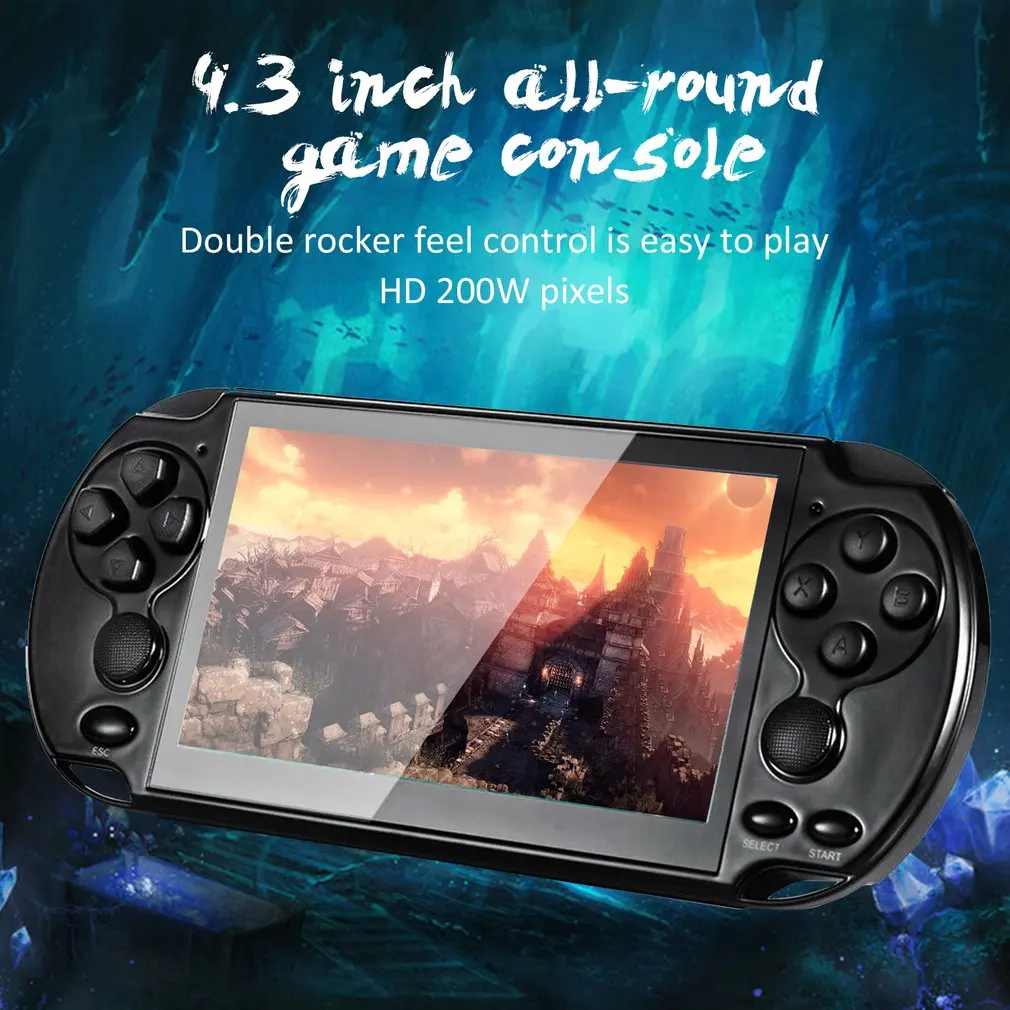 Видео Игровая приставка X6 для psp игры ручной Ретро игры 4,3 дюймов экран Mp4 плеер Игры Поддержка камеры, видео, электронной книги