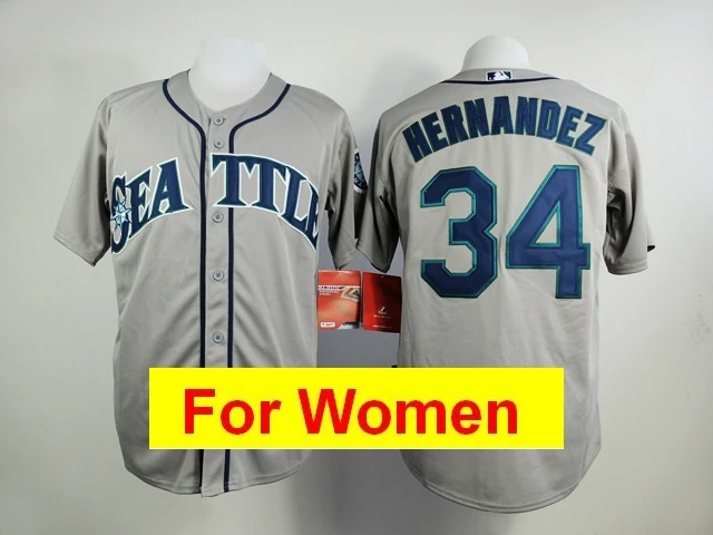 Хаки Женская майка Seattle Ken Griffey Jr. Ichiro Suzuki Felix Hernandez James Paxton Edgar Martinez FLEX& Cool Base - Цвет: Хаки