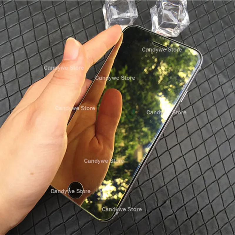 9H цветное зеркальное Закаленное стекло протектор экрана для iPhone X XS 5 5S SE 6 6S 7 8 Plus полное покрытие пленка защитный чехол