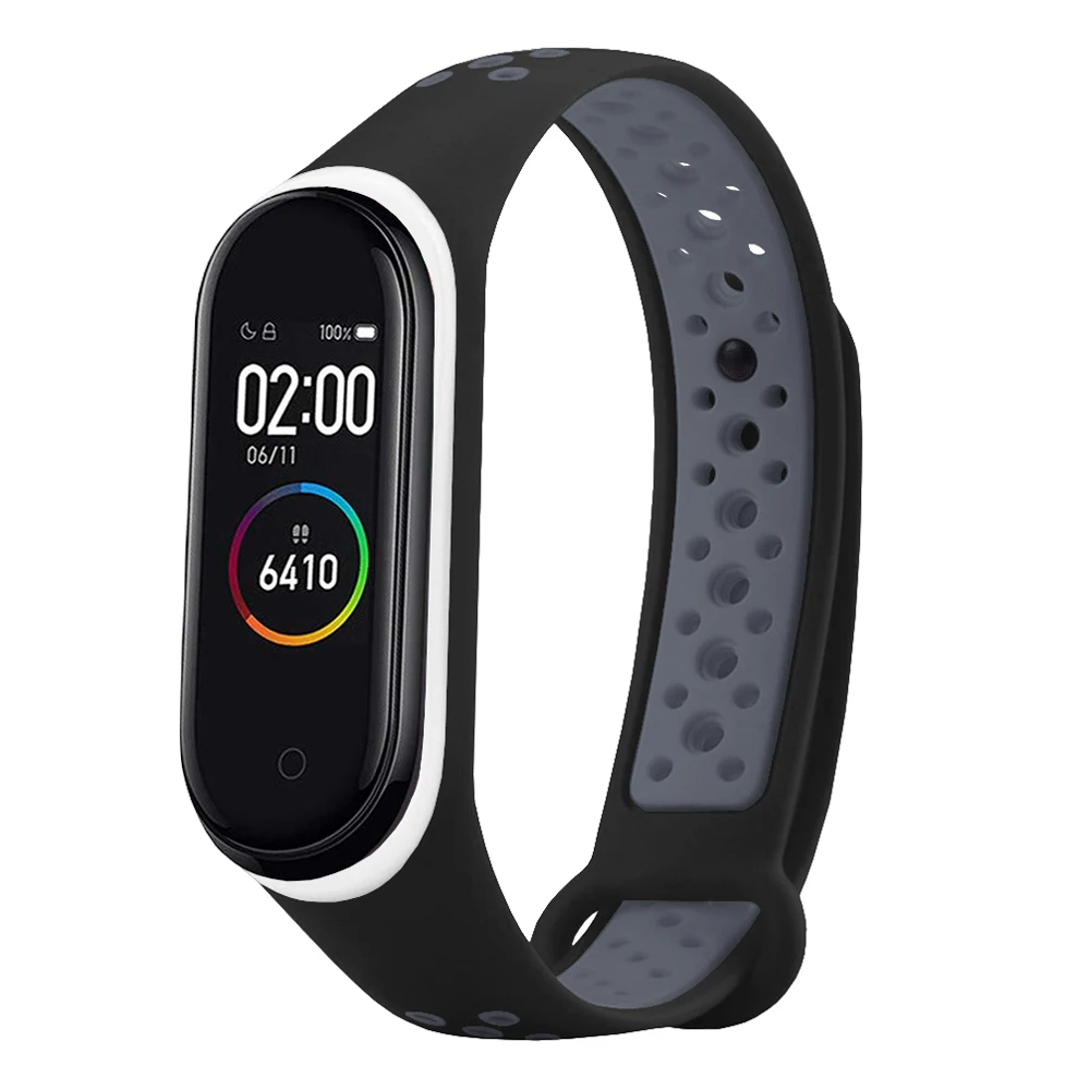 Для Xiaomi mi Band 3 4 ремешок силиконовый двойной цвет mi band 3 4 ремешок mi band 4 аксессуары Замена для Xiaomi mi Band 4 Band