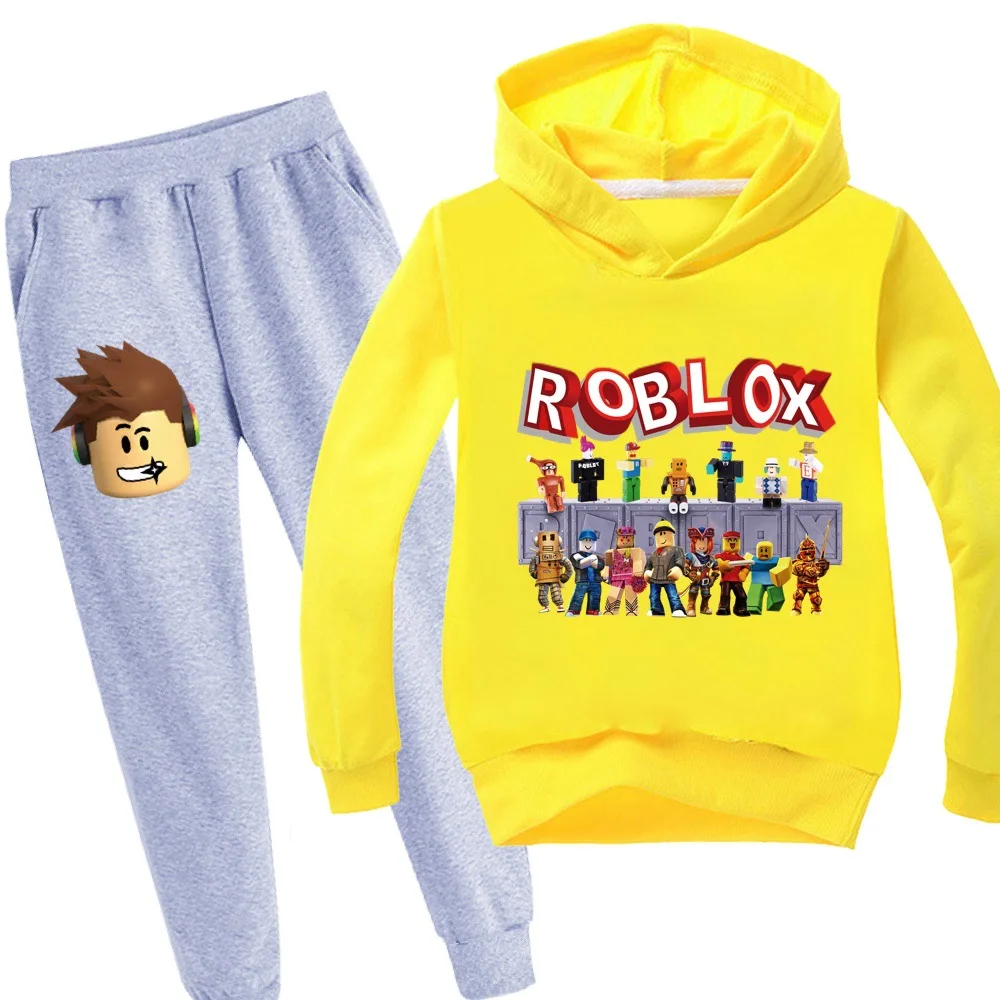 Children Autumn Spring Hoodies Pants 2pcs Suits Kids Clothes Set Toddler Boys Girls Cartoon Outfits Kids Casual Clothing Boys Costumes Aliexpress - new boys girls roblox hooded tops kids casual hoodie