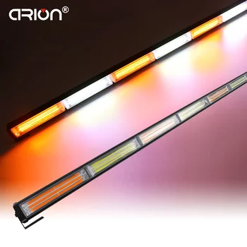 

34.5'' 108W COB LED Traffic Light Bar Emergency Warn Strobe Amber&White Red Blue 12/24V