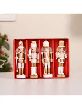 

4pcs Wooden Nutcracker Puppet Walnuts Soldier Doll Pendant Christmas Decorations M68E