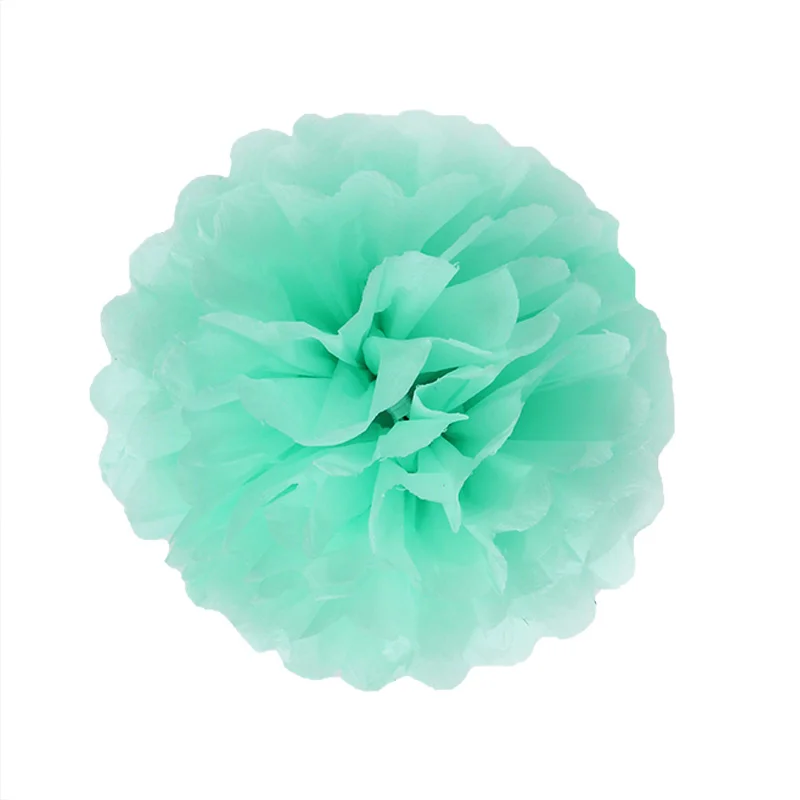 Blue Green 5 шт., 10 см, 20 см, 30 см, бумажные помпоны, Цветочные шары для свадебного украшения, товары для дня рождения, бумажные помпоны, домашний декор - Цвет: Blue Green