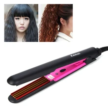 Керамический гофрированно железо для завивки волос палочка локоны бигуди электрические гофрированные волнистые щипцы для завивки волос плоский Железный инструмент для завивки волос
