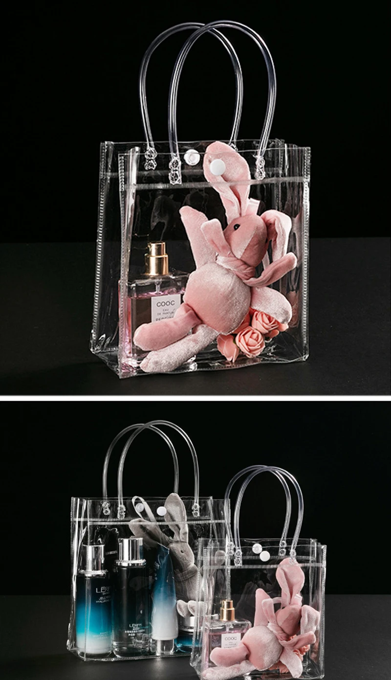 Sacs Transparent avec anse PVC ,  19,5cm x 14,5cm x 10cm main image 0