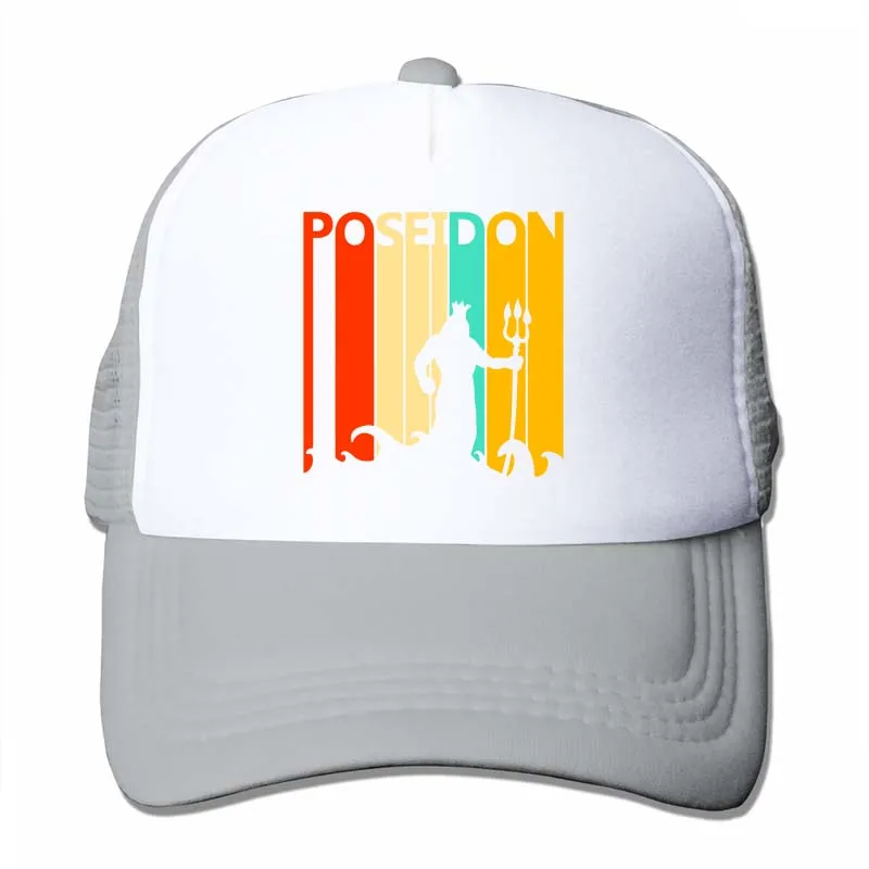 Poseidon Greek God For Vintage Greek Mythology gift Funny Retro graphic clothing#2554 Baseball cap men women Trucker Hats - Цвет: 4-Gray