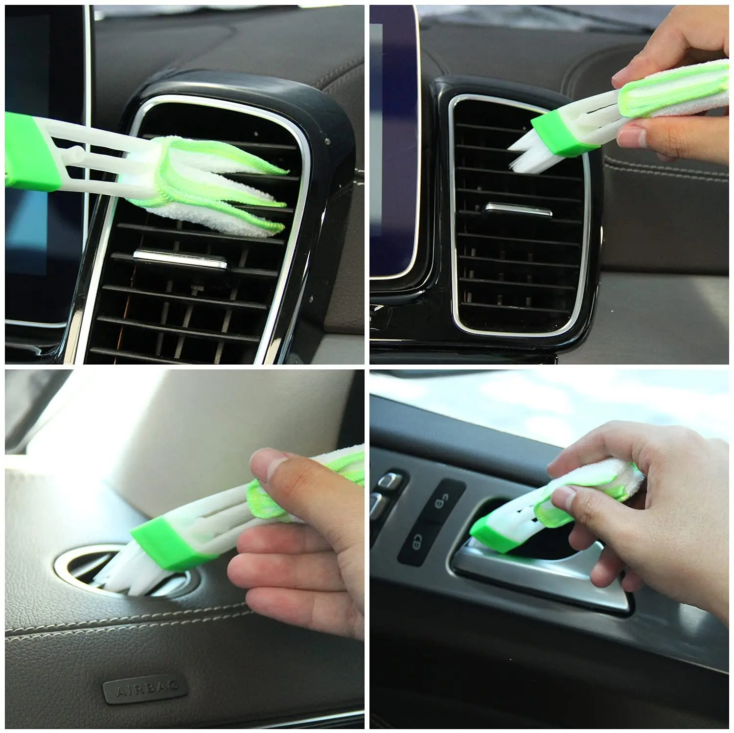 10 Pcs 20cm Car Air Conditioner Vent Outlet Trim Strips U Shape Chrome PVC Colorful Shiny Car Trim Strips for Car Decoration