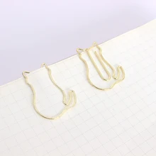 

Cat Paper Clip Student Bookmark Metal Paperclips Modeling Cute Paper Clips Decorative Rose Gold Stationery Metal Clip Paperclip