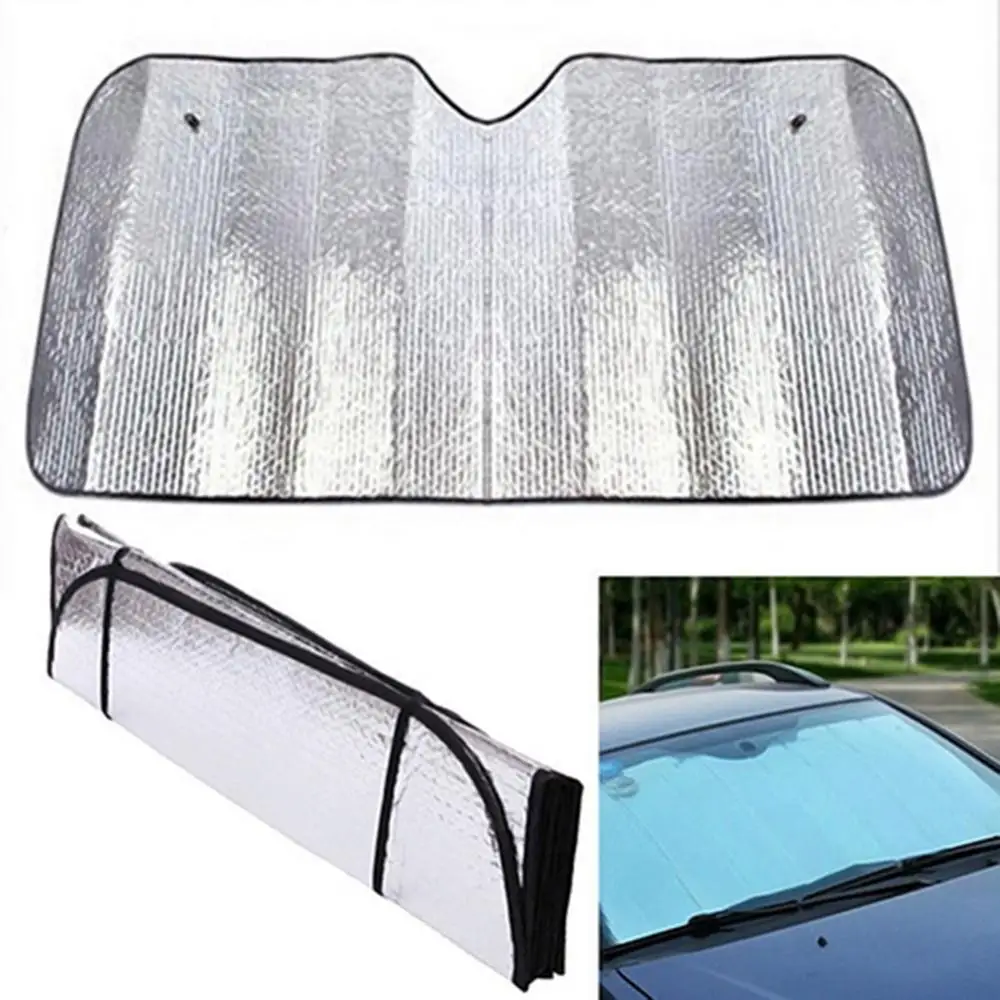 Car Sunshade Curtain Car Thickened Sunscreen Double-sided Pearl Cotton Sunshade 130x60/51*23cm Anti-ultraviolet Front Windshield