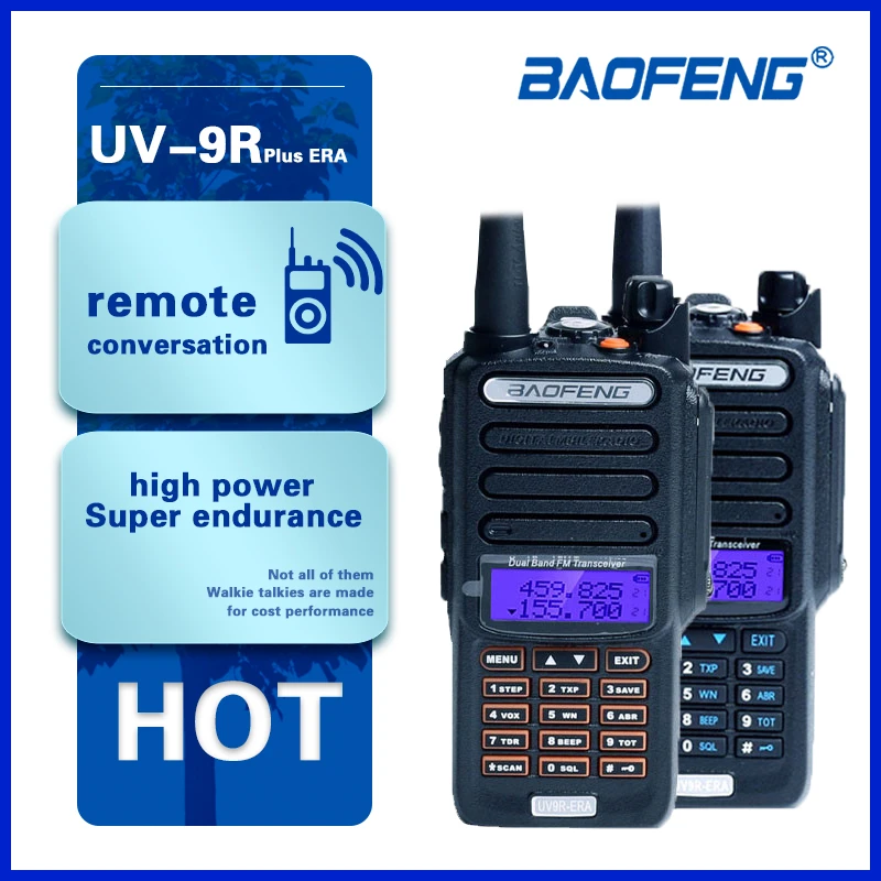 2021Baofeng UV-9R Plus ERA Upgraded Version of Long Range 10w portable Two Way RadioStations Hunting UV-9R PLUS IP68 Waterproof walkie talkie set